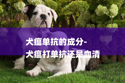 犬瘟單抗的成分-
犬瘟打單抗還是血清