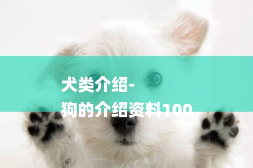 犬類介紹-
狗的介紹資料100