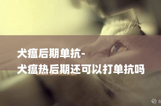 犬瘟后期單抗-
犬瘟熱后期還可以打單抗嗎