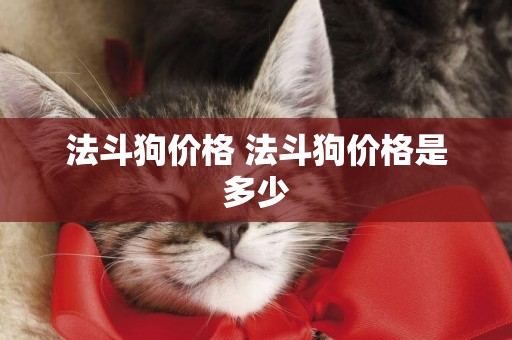 法斗狗價格 法斗狗價格是多少