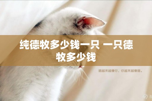 純德牧多少錢一只 一只德牧多少錢