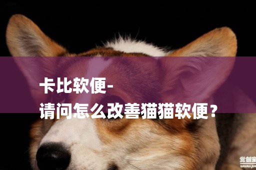 卡比軟便-
請問怎么改善貓貓軟便？