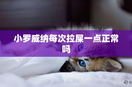 小羅威納每次拉屎一點正常嗎
