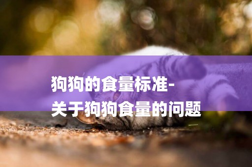 狗狗的食量標準-
關于狗狗食量的問題