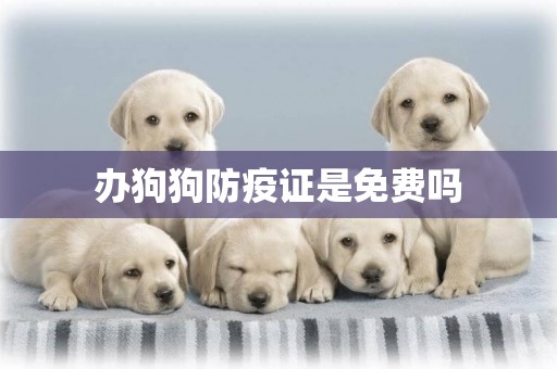 辦狗狗防疫證是免費嗎