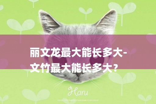 麗文龍最大能長多大-
文竹最大能長多大？