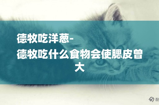 德牧吃洋蔥-
德牧吃什么食物會使腮皮曾大