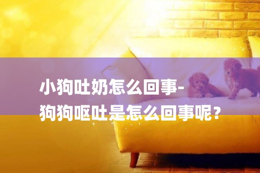 小狗吐奶怎么回事-
狗狗嘔吐是怎么回事呢？