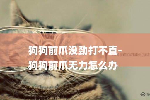 狗狗前爪沒勁打不直-
狗狗前爪無力怎么辦