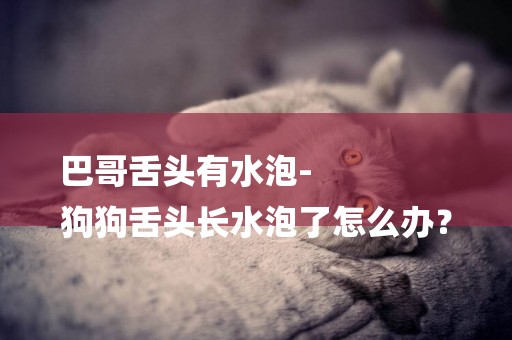巴哥舌頭有水泡-
狗狗舌頭長水泡了怎么辦？