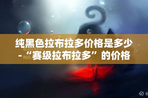 純黑色拉布拉多價格是多少-“賽級拉布拉多”的價格是多少