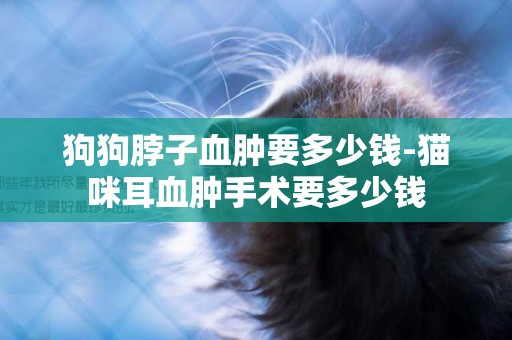 狗狗脖子血腫要多少錢-貓咪耳血腫手術要多少錢