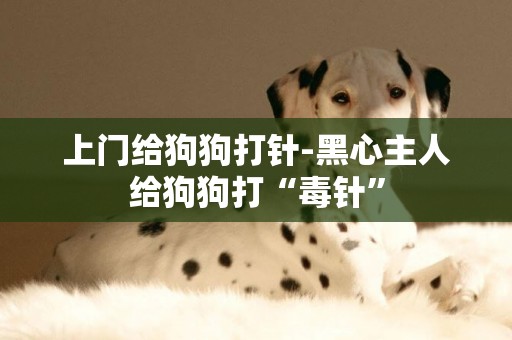 上門給狗狗打針-黑心主人給狗狗打“毒針”