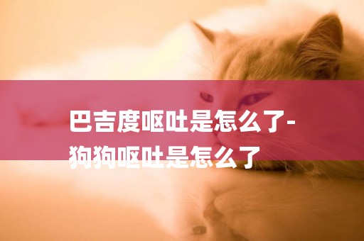巴吉度嘔吐是怎么了-
狗狗嘔吐是怎么了