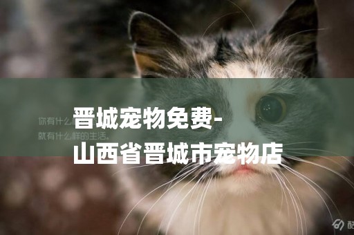 晉城寵物免費-
山西省晉城市寵物店