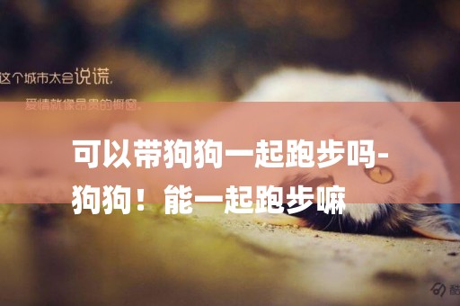 可以帶狗狗一起跑步嗎-
狗狗！能一起跑步嘛