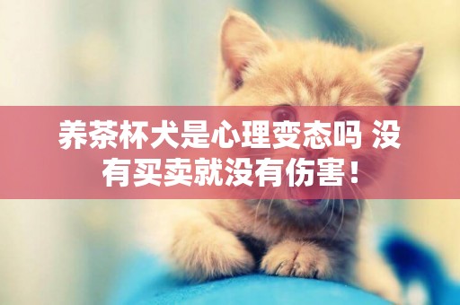 養茶杯犬是心理變態嗎 沒有買賣就沒有傷害！