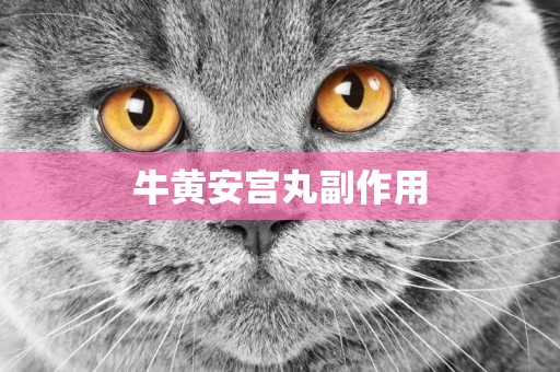 牛黃安宮丸副作用