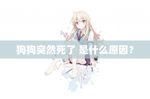 狗狗突然死了 是什么原因？