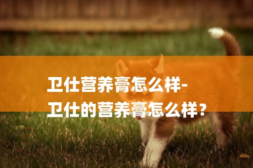 衛仕營養膏怎么樣-
衛仕的營養膏怎么樣？