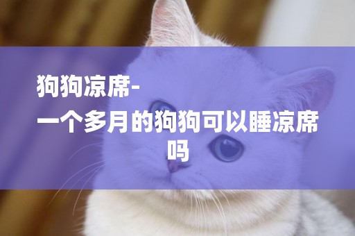 狗狗涼席-
一個多月的狗狗可以睡涼席嗎