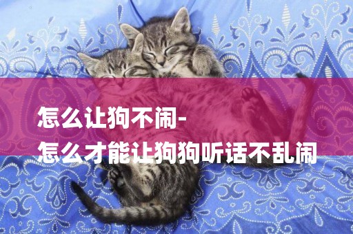怎么讓狗不鬧-
怎么才能讓狗狗聽話不亂鬧