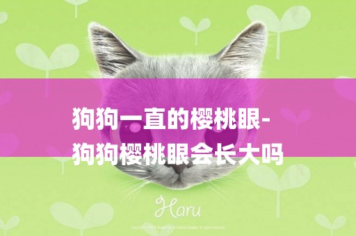 狗狗一直的櫻桃眼-
狗狗櫻桃眼會長大嗎