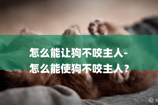 怎么能讓狗不咬主人-
怎么能使狗不咬主人？