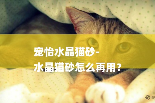 寵怡水晶貓砂-
水晶貓砂怎么再用？