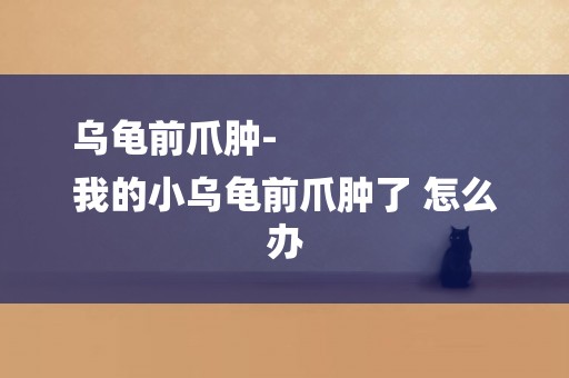 烏龜前爪腫-
我的小烏龜前爪腫了 怎么辦