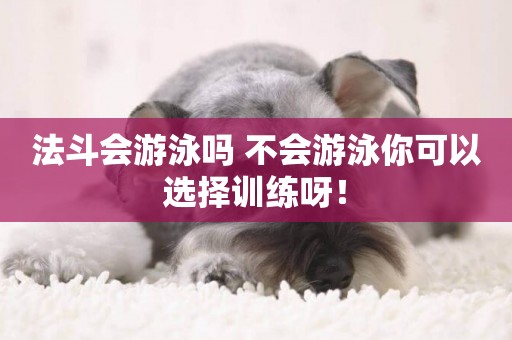 法斗會游泳嗎 不會游泳你可以選擇訓練呀！