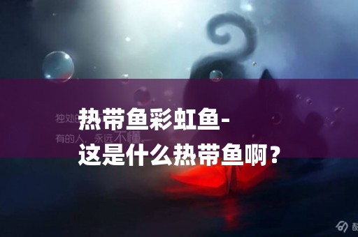 熱帶魚彩虹魚-
這是什么熱帶魚啊？