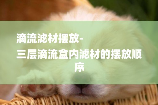 滴流濾材擺放-
三層滴流盒內濾材的擺放順序