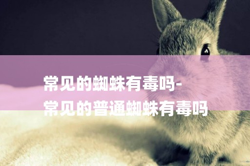 常見的蜘蛛有毒嗎-
常見的普通蜘蛛有毒嗎