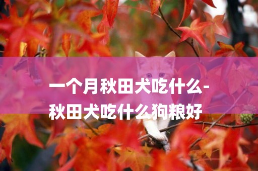 一個月秋田犬吃什么-
秋田犬吃什么狗糧好
