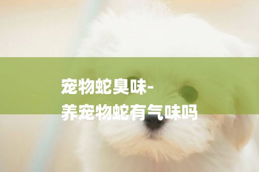 寵物蛇臭味-
養寵物蛇有氣味嗎