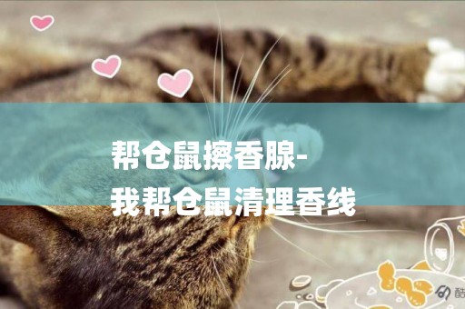 幫倉鼠擦香腺-
我幫倉鼠清理香線