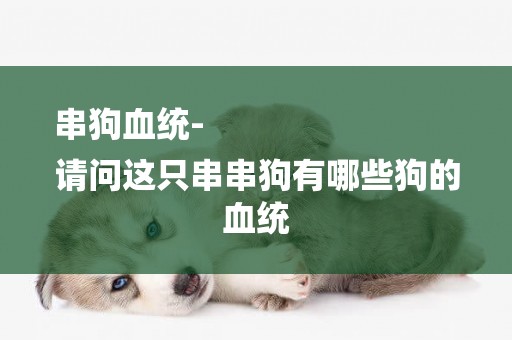串狗血統-
請問這只串串狗有哪些狗的血統