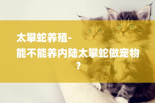 太攀蛇養殖-
能不能養內陸太攀蛇做寵物？