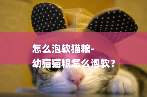 怎么泡軟貓糧-
幼貓貓糧怎么泡軟？