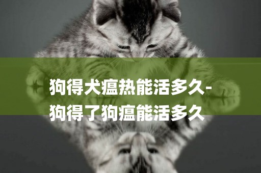 狗得犬瘟熱能活多久-
狗得了狗瘟能活多久