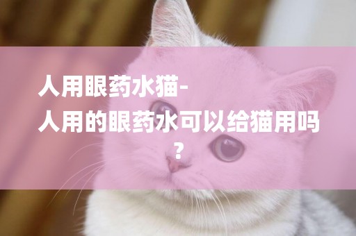 人用眼藥水貓-
人用的眼藥水可以給貓用嗎?