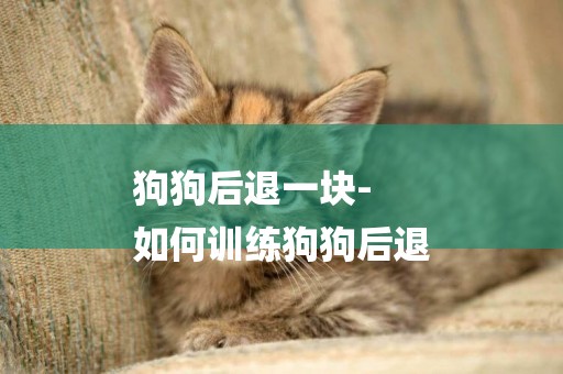 狗狗后退一塊-
如何訓練狗狗后退