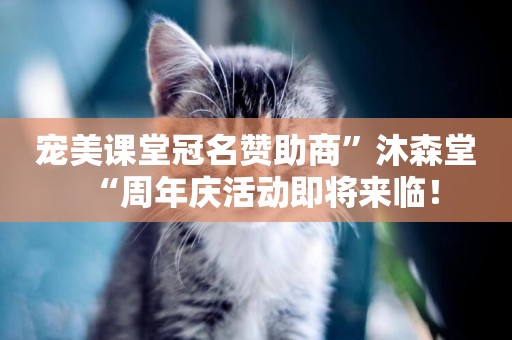 寵美課堂冠名贊助商”沐森堂“周年慶活動即將來臨！