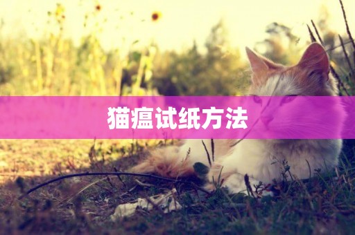 貓瘟試紙方法