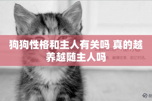 狗狗性格和主人有關嗎 真的越養越隨主人嗎