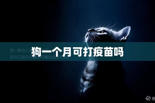 狗一個月可打疫苗嗎