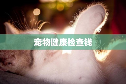 寵物健康檢查錢