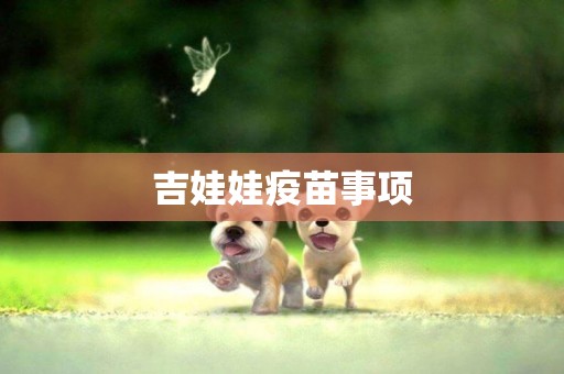 吉娃娃疫苗事項