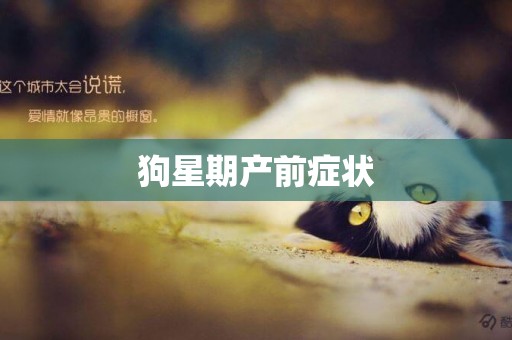 狗星期產前癥狀